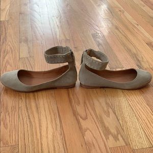 Fyre suede flats with ankle strap